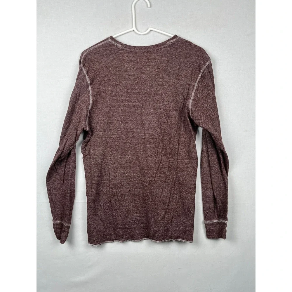 Reclaim Long Sleeve Shirt Mens Medium FK002 Crew Neck Cotton Burgundy Maroon